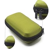 Case Star ® Black Color Rectangle Shaped Hard Earphone Headset EVA Case for MP3/MP4 Bluetooth Earphone Earbuds with Mesh Pocket, Zipper Enclosure, and Durable Exterior+ Case Star Velvet Bag (Rectangle Earphone Case - Green)
