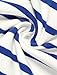 Allegra K Women's Round Neck Long Sleeves Color Block Striped Tops T Shirts Blue M US 10