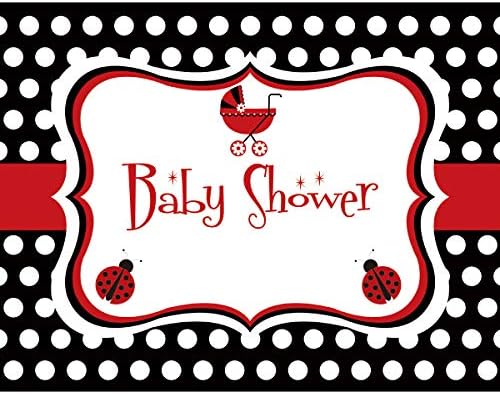 7x5 Photography Backdrop Black White Dot Ladybug Themed Baby Shower Photo Studio Backgrounds Seamless Infant Photo Studio Backdrops for Kids