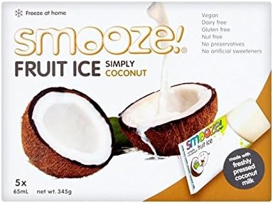 Smooze Simply Coconut Fruit Ice Lollies 5 x 65ml - Pack of 2