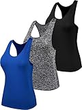 Neleus Women's 3 Pack Dry Athletic Training Loose Tank Top
