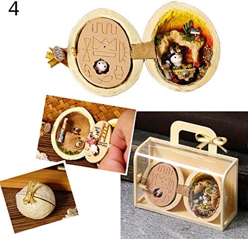 WYD Seed Series Assembling Doll House, Walnut Scenario Building Cabin,Tiny Mini Kit, DIY Kawaii Craft, Christmas Birthday Wedding Gift (Gold Rush)