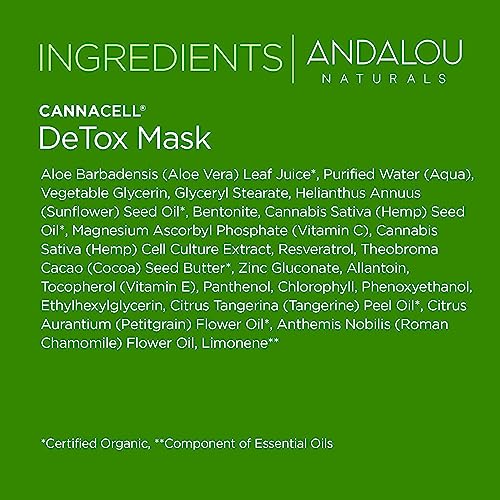 ANDALOU NATURALS CANNACELL D.TOX MASK, 1.7 OUNCES