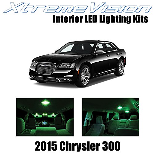 XtremeVision Chrysler 300/300C 2015+ (10 Pieces) Green Premium Interior LED Kit Package + Installation Tool