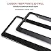 Awindshade Carbon Fiber License Plate Frame 2PCS 2 Holes Black License Plate Frames with Screw Kits Standard Size for US Vehicles