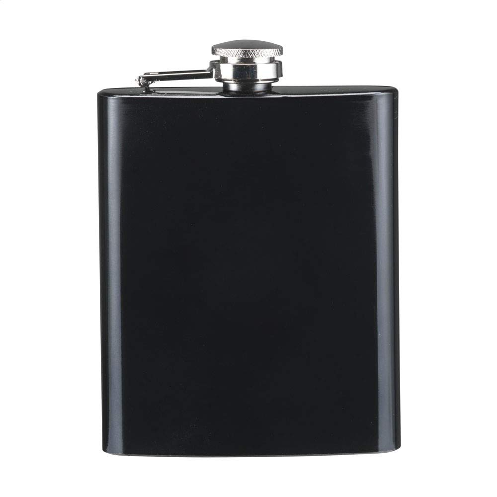 eBuyGB Stainless Steel Hip Groomsmen Best Man Flask Bridesmaids Wedding Metal Drinks Cateen, 7 Ounces, Black