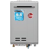 Rheem RTG-95XLN-3 High Efficiency Non-Condensing Outdoor Tankless Natural Gas Water Heater, 9.5 GPM