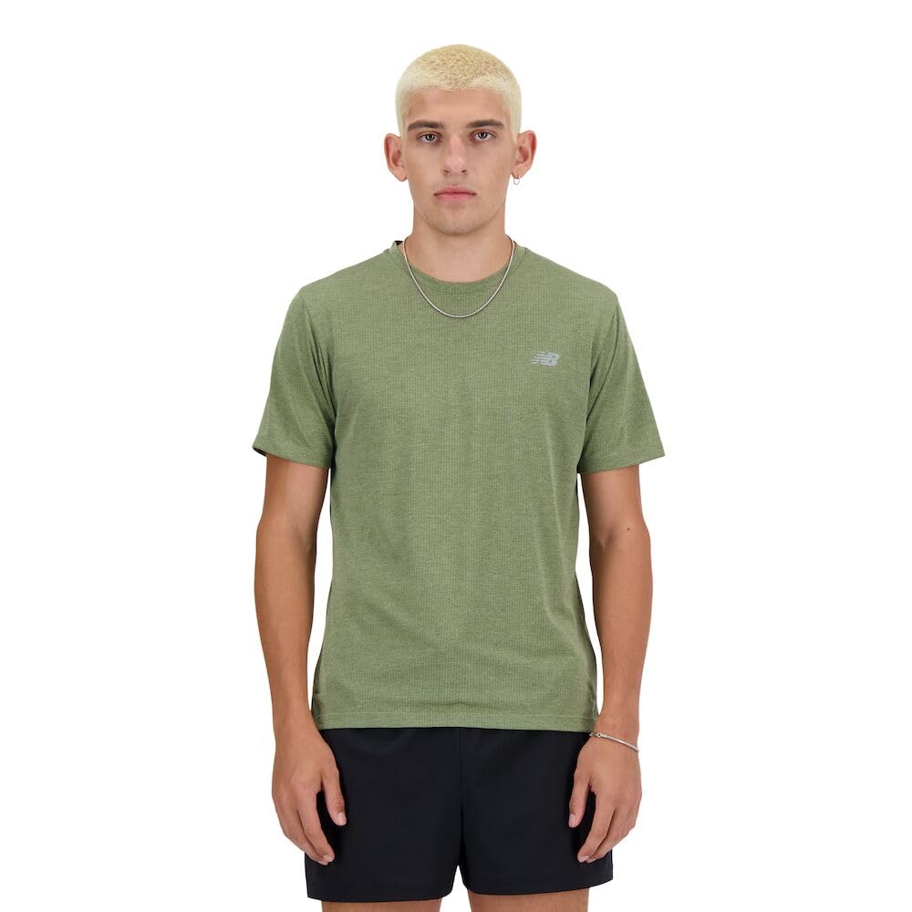 New Balance Men’s Athletics T-Shirt, Dark Olivine, X-Small