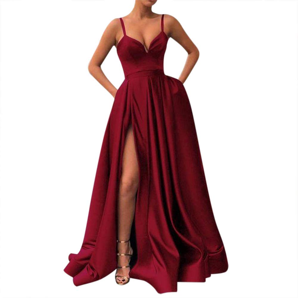 Fanciest-Womens-Spaghetti-Straps-Slit-Satin-Prom-Evening-Dresses-with-Pockets-Burgundy-US2