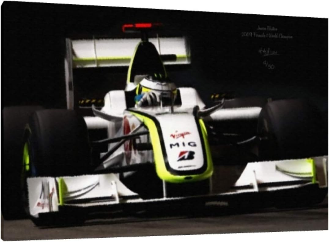 Jenson Button 30x20 Inch Canvas - Limited Edition # 4/50 - Brawn GP Framed Picture F1 Print