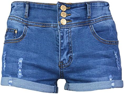 PHOENISING Women's Stylish Design High Waist Short Shorts Denim Hot Pants,Size 2-16