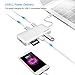 USB C Hub, Letscom 7-in-1 USB C Adapter with Type C Power Delivery, HDMI Output, SD & MicroSD Card Reader, 3 USB 3.0 Ports, Portable for MacBook Pro, XPS and More Type-C Devices, Silver