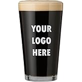 Personalized 16 oz Laser-Etched Pint Glass, Custom Logo or Design, for Bars, Breweries, Restaurants and Corporate Gifts (1 glass)