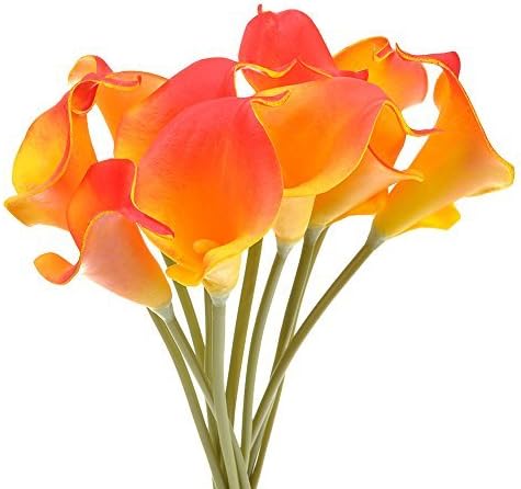 10x Artificial Calla Lily Flowers for Wedding Bridal Bouquet Home Decorations Indoors Outdoors