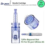 Dr. Pen A6 Rechargeable Therapy System Replacement Parts 50 Pcs Cartridges (12 Bayonet Slot)