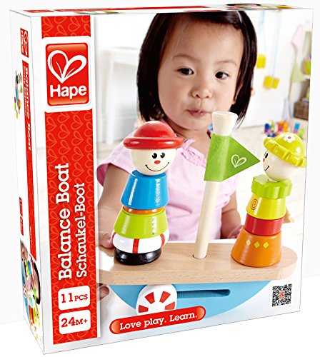Hape Balance Boat Toddler Wooden Stacking Toy - Thumbnail 2