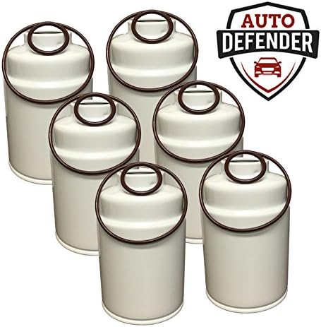Auto Defender Duramax 6.6L Fuel Filter Water Separator 2001-2016 Chevrolet GMC Turbo Diesel Engines (6 Filters)