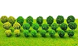 24Pcs Mini Model Trees Mixed Bush Trees Vegetation