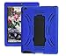 Rugged Shockproof Silicone Protective 3 in1 Case Cover For ipad 2nd , 3rd , 4th Generation Model : A1397 , A1416 , A1395 , A1396, A1403 , A1458 , A1460 , A1430( Blue + Black)