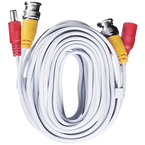 BNC CCTV DVR Cable Video Surveillance Security System Camera Coaxial Wire Cord Connector (100ft) Premade All-in-One with Power Cord - 100 Feet