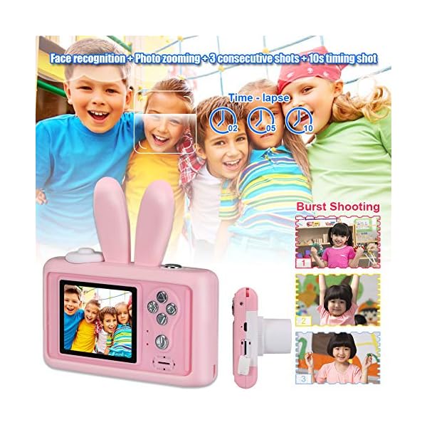 Openuye Digitale Kamera für Kinder 8.0 MP Kinder Kamera 1080p Videokamera Kinderkamera 2.4 Zoll LCD Display Kinder… – Bild 5
