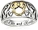 Disney Two-Tone Sterling Silver and Yellow Gold Plated Minnie Mouse Ring with Love and Kisses Inside Ring