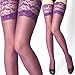 Coromose® Sexy Lace Top Silicone Band Thigh High Stockings(Purple)