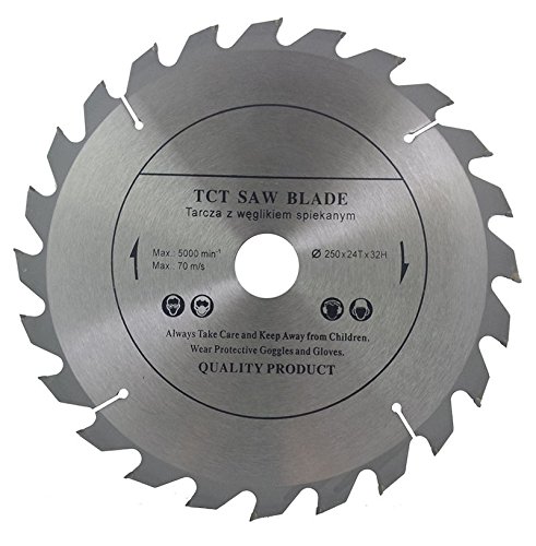 VOYTO Circular Saw Blade (Skill Saw) 250mm x 32mm Bore (30mm & 28mm, 25.4mm With Reduction Rings) for Wood Cutting discs Circular 250mm x 32mm x 24 Teeth