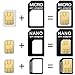CKANDAY 2 Packs SIM Card Holders with Tray Opener Pins, Card Storage Tool Set for Standard Micro Nano Micro-SD Memory Cards, with 3 Card Adapters and 1 Eject Pins - Black