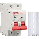 AC Miniature Circuit Breaker, 20 Amp 120V/240V 2 Pole DIN Rail Mount Circuit Breaker, Thermal Magnetic Trip, Solar AC Disconnect Switch MCB (20Amp)