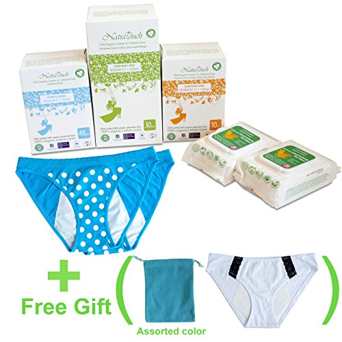 NatraTouch WorryFree First Period Kit (Polka Dots Medium)