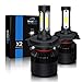 SiriusLED X2 Extremely Bright COB LED Chip 8000 Lumens Headlights Fog Lights Bulb Conversion Kit 9003 H4 HB2 6000K Xenon White