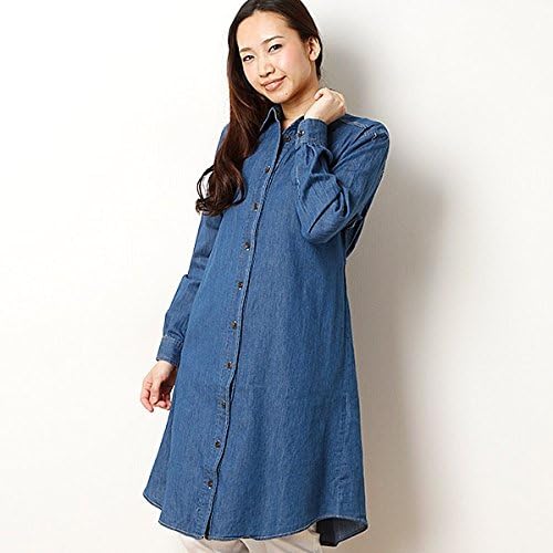 Amazon Co Jp アルシーヴ Archives ロングデニムシャツワンピース ロイヤルブルー M 服 ファッション小物