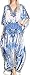 Sakkas SS1686 KF2020967LAT - LongKaftan Georgettina Ligthweight Printed Long Caftan Dress/Cover Up - Blue/White -OS