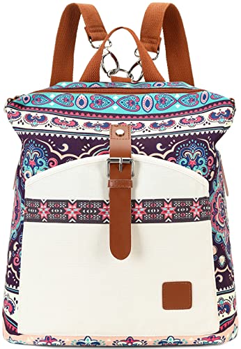 Backpack Purse for Women Fashion Casual Multipurpose Boho Travel Daypack Bag Ladies Shoulder Crossbody Bag