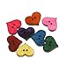 HOUSWEETY 100PCs Wood Sewing Buttons Heart-Shaped Scrapbooking Mixed 20mm x16.5mm