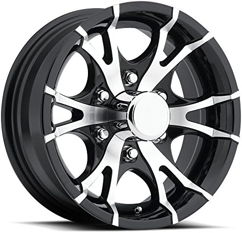 SENDEL T07 ALUMINUM TRAILER WHEEL WITH BLACK MACHINED FINISH 16X6 6X5.50(139.7)  +0 3.75