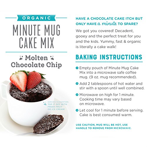 Foodstirs Organic, Non GMO Minute Mug Cake Mix Chocolate Molten Cake, 2.65 Ounce (Pack of 4)