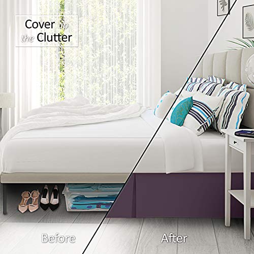 Nestl Dark Purple Bed Skirt King Size King Bed Skirt 14 Inch Drop