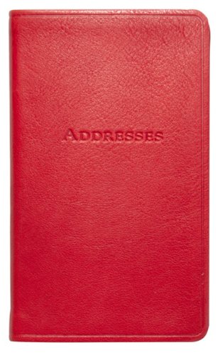 RED 5-inch Pocket Address Book in Traditional Calfskin Leather by Graphic Imageâ„¢ - 3.120x5