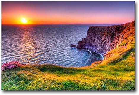 Wall Art Decor Poster Painting On Canvas Print Pictures Destination Cliffs Of Moher Beach At Sunset Doolin County Clare Ireland Seascape Sunrise Framed Picture For Home Decoration Living Room Artwork
