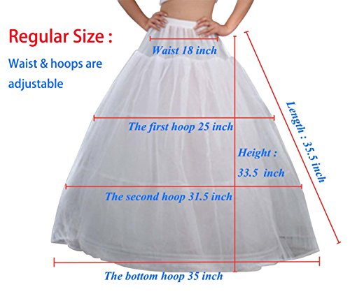 V.C.Formark Crinoline Underskirt Petticoat Half slip for Wedding Bridal Dress White