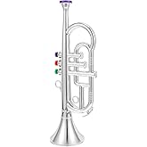 Toyvian Simulated Three-Tone Trumpet Toy for Kids Ages 3-12 Early Instruments Learning Tool Realistic Musical Instrument Model for Home and School Education