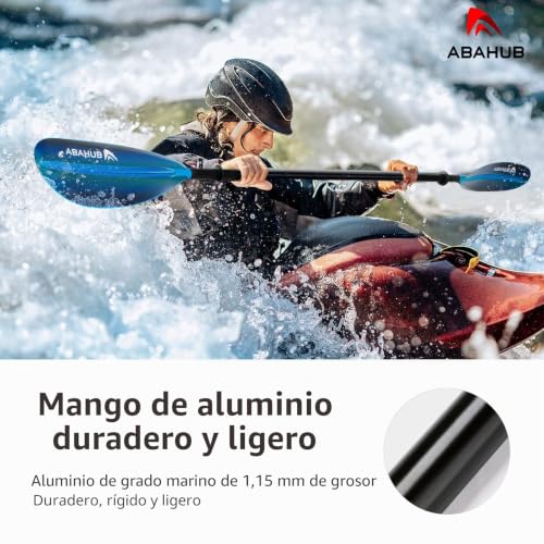 Abahub Paddle Kayak Adjustable 220cm to 240cm Double Aluminium Paddle with Paddle Line for Kayak Rowing Boat Canoe Black/White/Blue/Green/Orange/Yellow/Turquoise