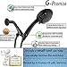 G-Promise High Pressure Shower Head 6 Spray Setting Hand Held Shower Head with Adjustable Solid Brass Shower Arm Mount， Extra Long Flexible Stainless Steel Hose (Oil-Rubbed Bronze)