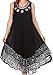 Sakkas 15009 - Alexis Embroidered Long Sleeveless Floral Caftan Dress/Cover up - Navy - OS