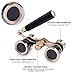 Uarter Opera Glasses Theater Vintage Binoculars With Handle Black with Gold Trim 3X25