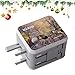 Universal All in One Worldwide Travel Adapter with Dual USB Ports for UK, EU, AUS, US 150+ International Countries for Phones, iPhone, iPAD, Power Bank, MP3/4/5, Cameras (Christmas)