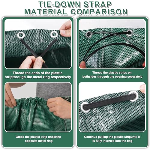 2 x 500L Green Waste Garden Bags with Handles, Foldable and Reusable, Suitable for Weeds, Leaves and Waste