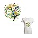 21 X 20CM Iron-on Patches, Flower Tree Printing Heat Transfer Sticker Patch Household Irons DIY Decor Hotfix Decal Motif Appliqued Compatible T-Shirt Jeans Coats Totes Hoodie